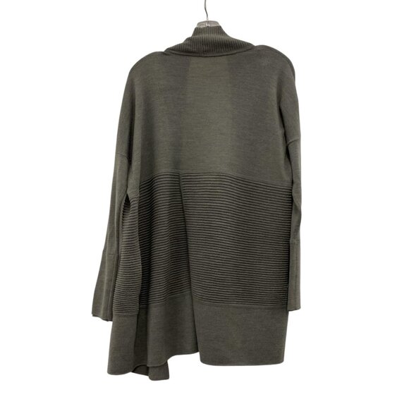 Lululemon Sit In Lotus Wrap II Heathered Gray Sage Merino Wool Cardigan Sz 4 - Picture 5 of 8